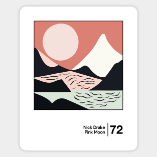 Nick Drake - Pink Moon - Minimalist Illustration Design Magnet